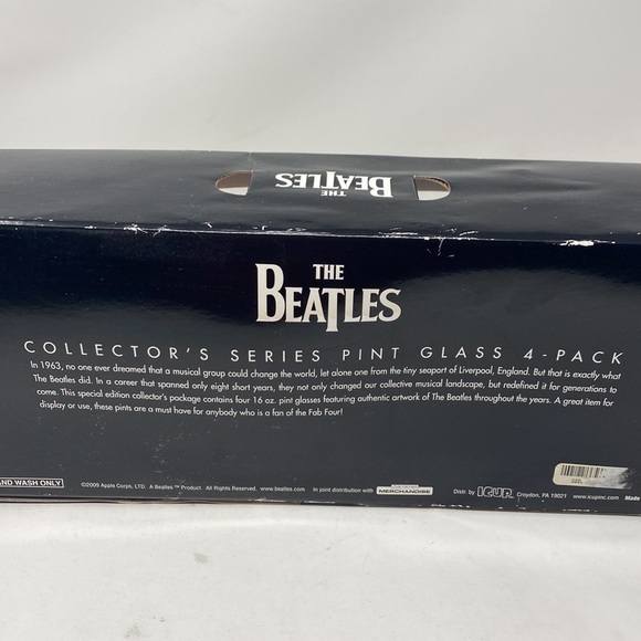 BEATLES Colorful Portrait Pint Beer Drinking Glasses new in box - Picture 6 of 6